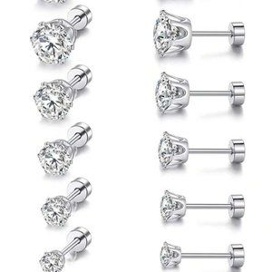 Silver rhinestone earring set.